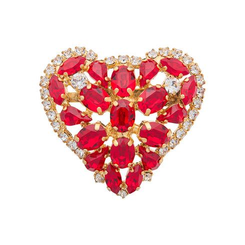 Broša "Kristāla Sirds II (Light Siam)" ar Swarovski™ kristāliem